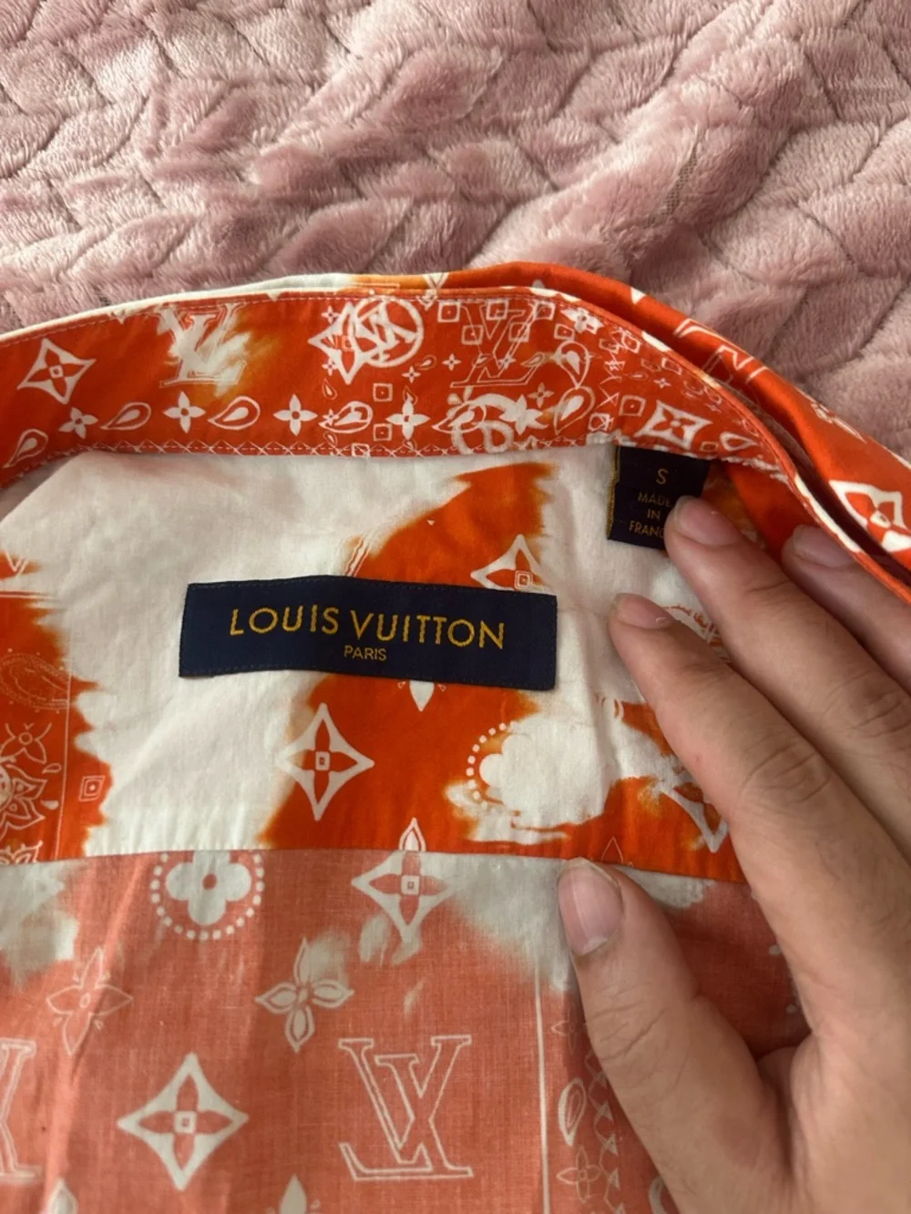 Louis Vuitton Orange and White Tie-Dye Button Down Shirt - Picture 4 of 14